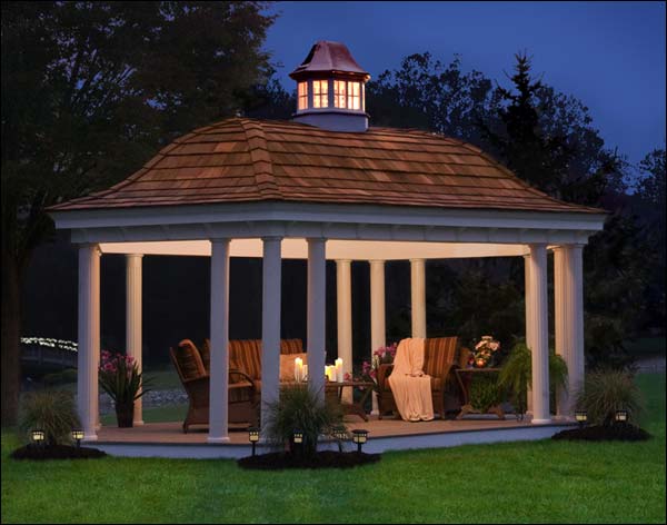 12' x 16' Vinyl Elongated Hexagon Belle Gazebo