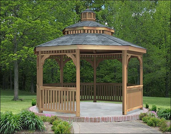 Fifthroom 10 Foot Cedar Octagon Double Roof Gazebo