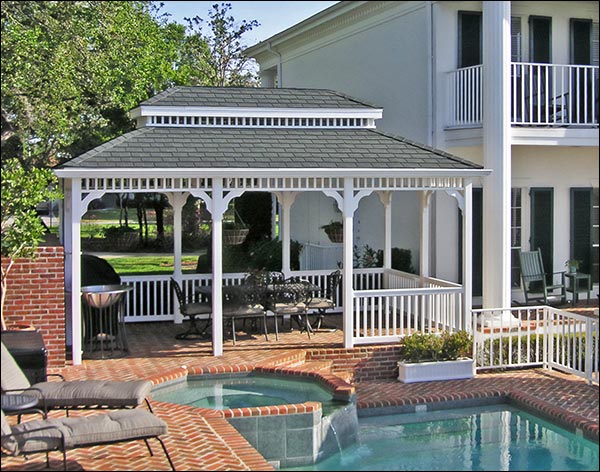 Vinyl Double Roof Rectangle Gazebos