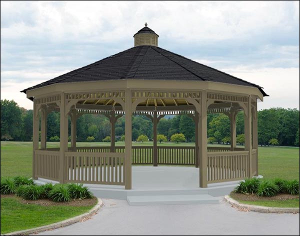 Vinyl Single Roof Dodecagon Gazebos