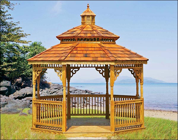 Treated Pine Double Roof Octagon Gazebos