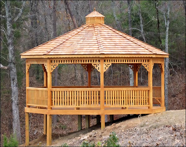 Treated Pine Single Roof Octagon Gazebos