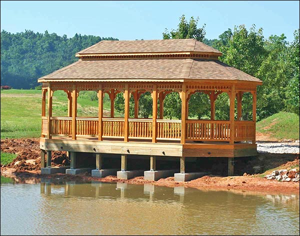 Treated Pine Double Roof Oval Gazebos