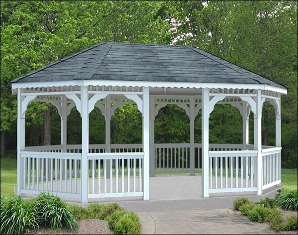 14' x 20' Vinyl Oval Gazebo