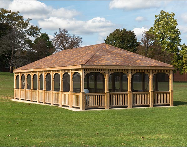 Treated Pine Single Roof Rectangle Gazebos