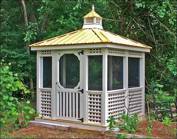 Treated Pine Single Roof Rectangle Gazebos