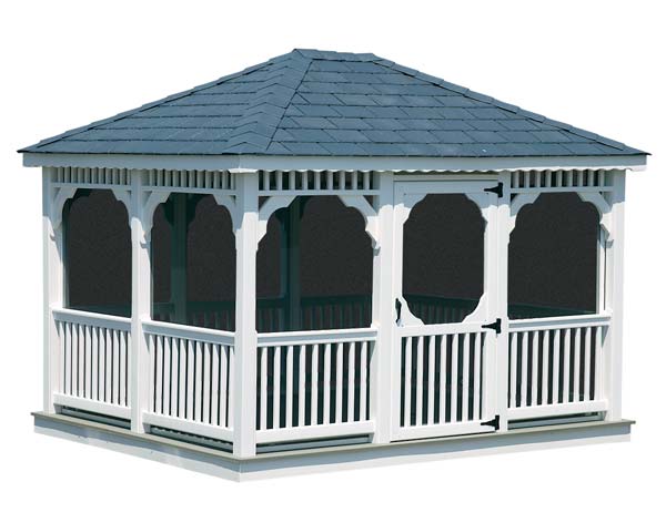 Vinyl Single Roof Rectangle Gazebos