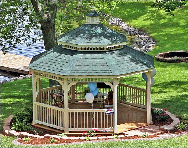 Vinyl Double Roof Octagon Gazebos