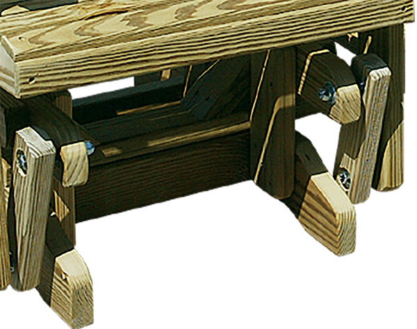 Treated Pine Crossback w/Heart Glider Chair