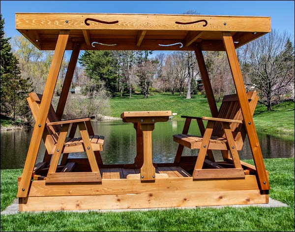 Red Cedar Carriage Roller Glider with Stain