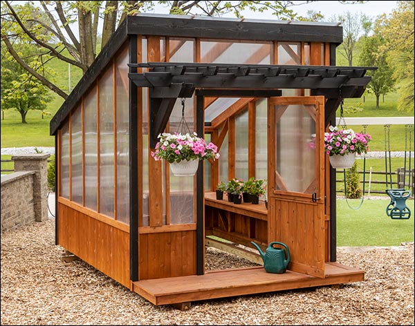 Red Cedar Pergola Style Greenhouse