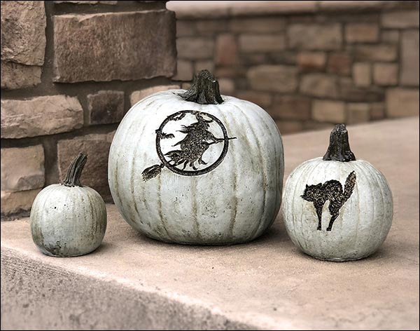 Concrete Stone Halloween Pumpkins (Set of 3)