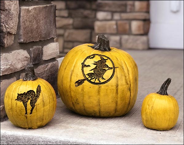 Concrete Stone Halloween Pumpkins (Set of 3)