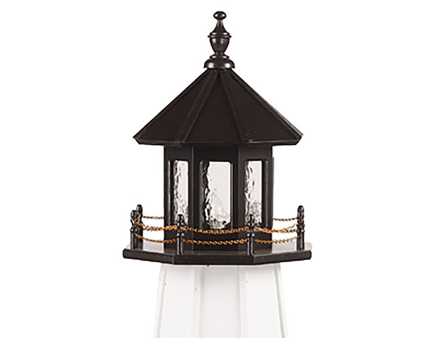 Poly Lumber/Wooden Hybrid Vermillion Lighthouse Replica with Base