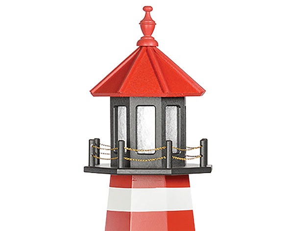Poly Lumber/Wooden Hybrid West Quoddy Lighthouse Replica with Base