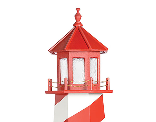 Poly Lumber/Wooden Hybrid White Shoal Lighthouse Replica with Base