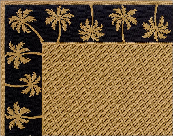 Lanai Palm Rug - Black