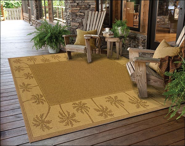 Lanai Palm Rug - Brown