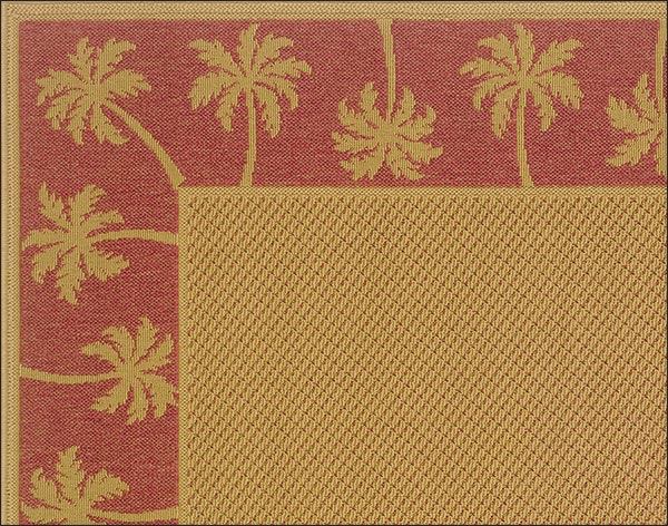Lanai Palm Rug - Rust
