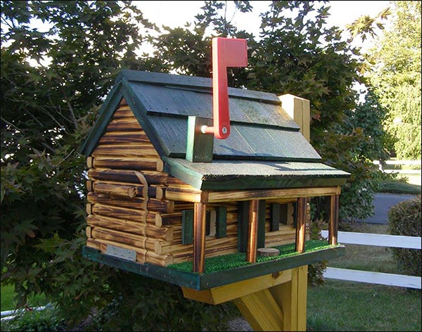 Log Shack Mailbox w/ Porch