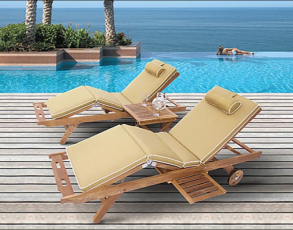 Teak Reclining Sunbed