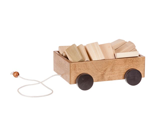 Toy Wagon w/ Block Set