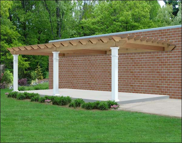 Rough Cut Cedar Wall Mounted Oasis Pergola