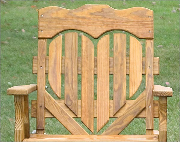 Treated Pine Swivel High Heartback Glider