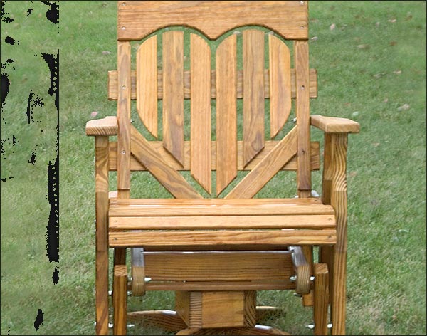 Treated Pine Swivel High Heartback Glider