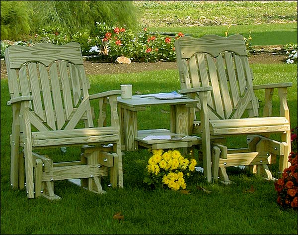 Treated Pine Tete-a-Tete Glider with Table