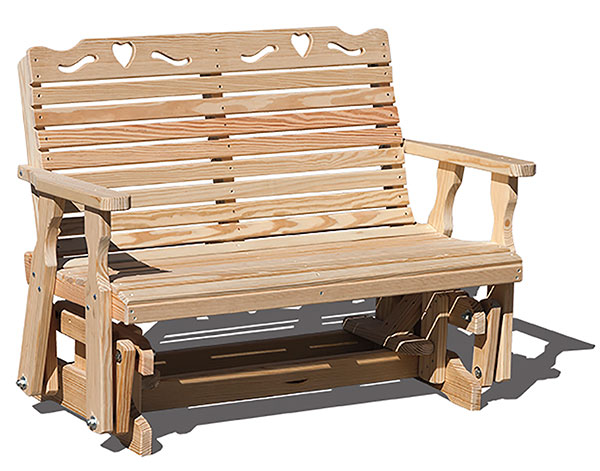 Treated Pine Crossback Heart Glider