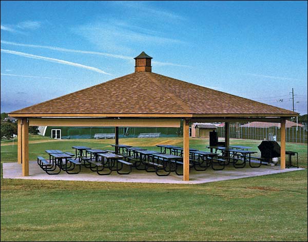 Wood Single Roof Orchard (Hexagon) Pavilions