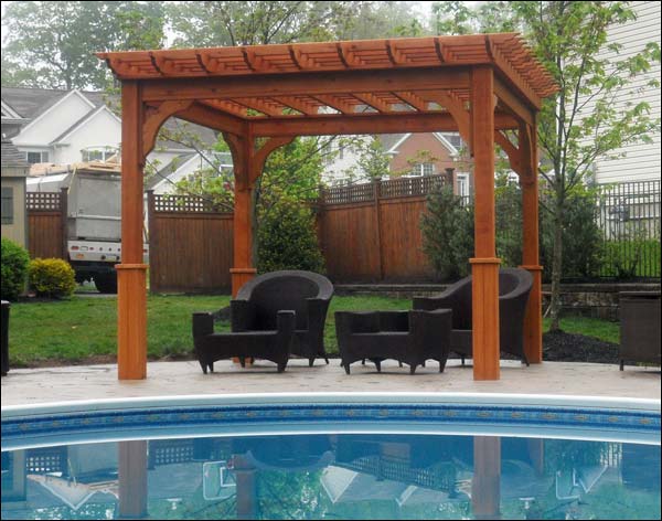 14' x 24' Cedar Belvedere Pergola with Stain
