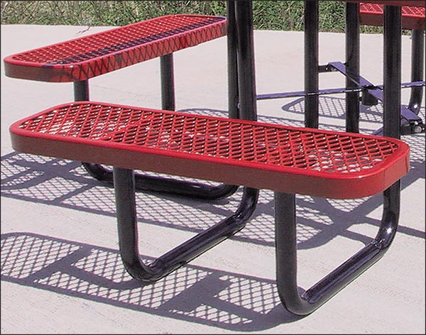 46" Square Expanded Metal Picnic Table