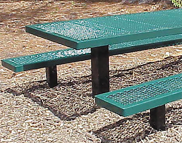 Permanent Mount Expanded Metal Picnic Table