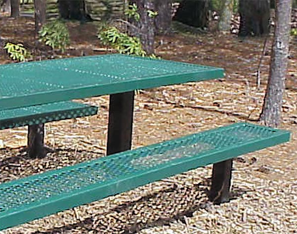 Permanent Mount Expanded Metal Picnic Table