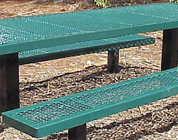 Permanent Mount Expanded Metal Picnic Table