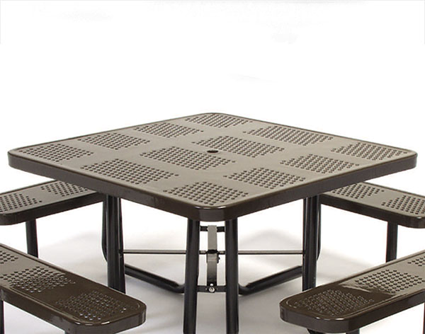 Square Perforated Metal Picnic Table