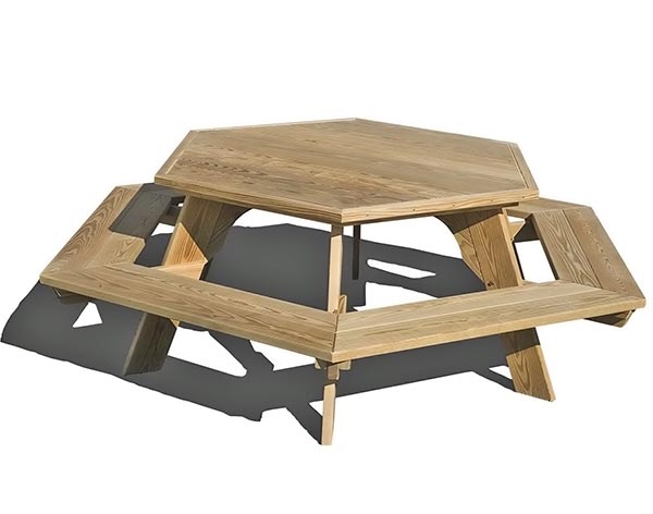 Treated Pine Hexagon Picnic Table