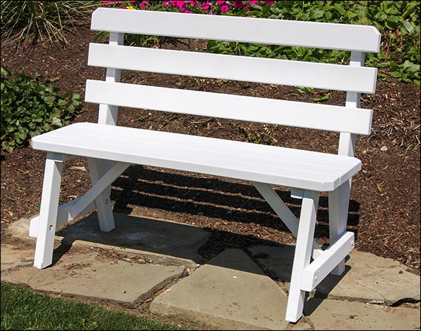 Southern Yellow Pine Traditional Backed Bench