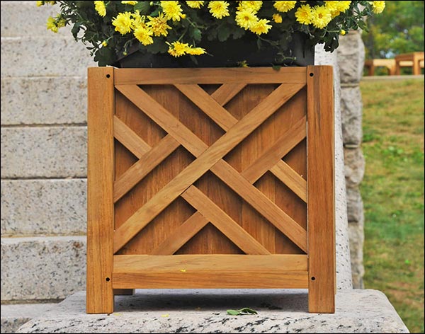 Teak Chippendale Planter