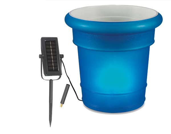 Resin Solar Powered Planter/Ice Bucket