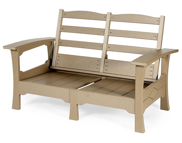  Poly Lumber Mission 4 Piece Love Seat Set w/ Sunbrella Cushions