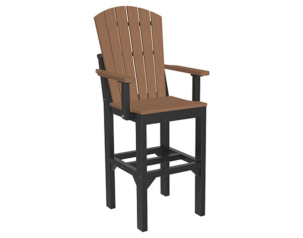 Natural Finish Poly Lumber Adirondack Arm Bar Chair