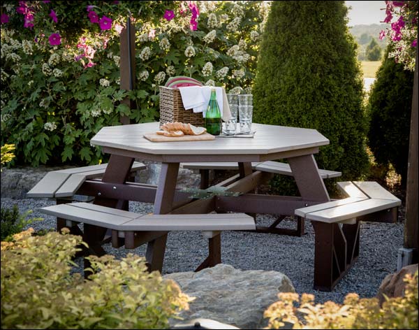 Poly Lumber Octagon Walk-In Picnic Table