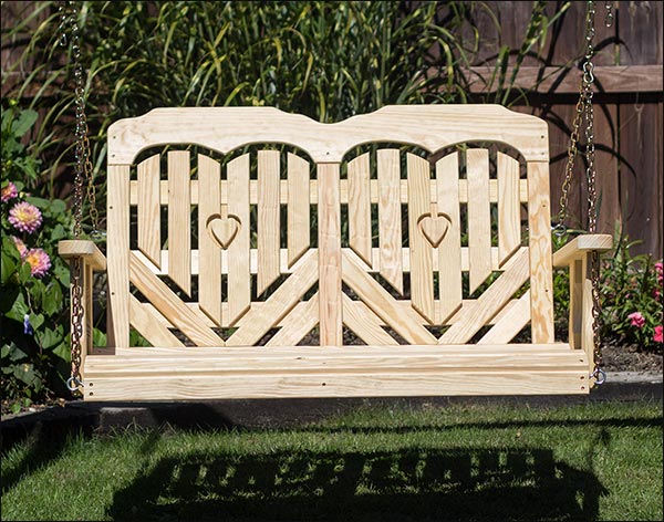 Treated Pine Heartback Porch Swing