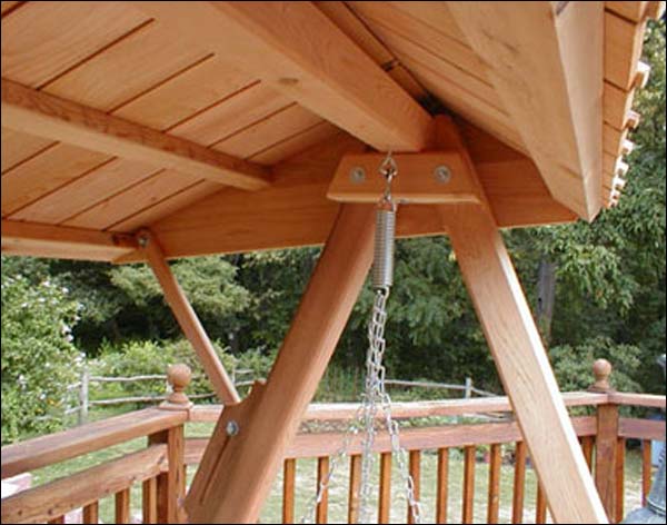 Red Cedar Wooden Canopy for Porch Swing 