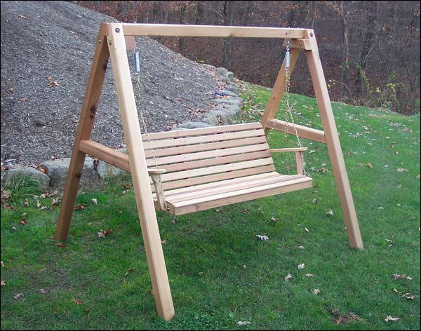 4 Foot Red Cedar American Classic Porch Swing with Stand