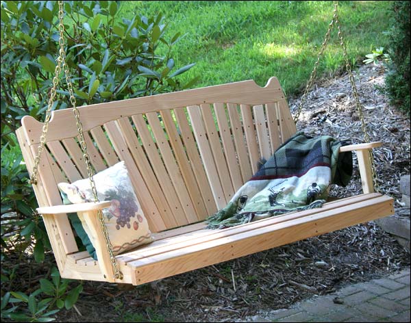 4' Red Cedar Classic Fanback Porch Swing