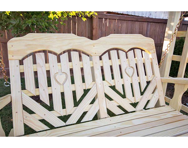 Treated Pine Heartback Porch Swing